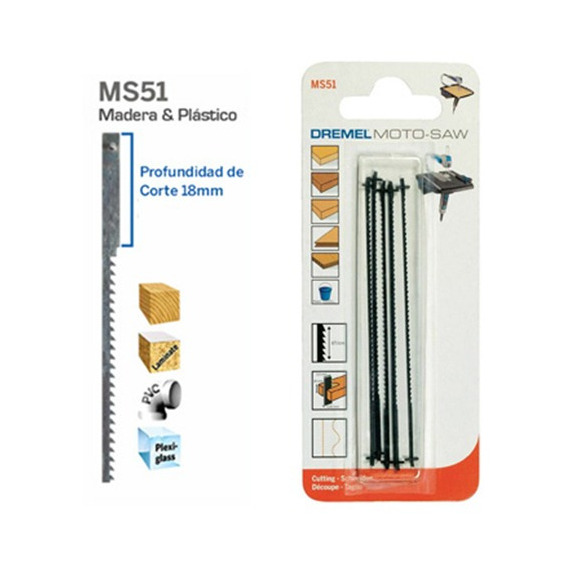 Kit De Segueta Para Madera Y Plástico Dremel Ms51 - 5 Piezas