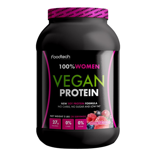 100% Women Vegan Protein 2 Lb - Foodtech Sabor Frutos Del Bosque