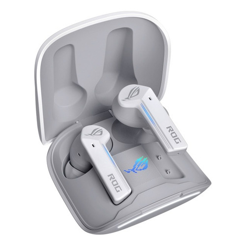 Audífonos in-ear gamer inalámbricos Asus ROG Rog Cetra TWS True Wireless blanco con luz LED