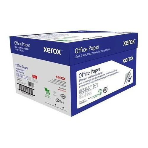 Papel Bond Xerox Caja De 10 Resmas Color Blanco