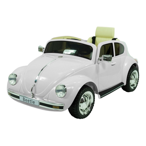 Auto A Batería Niños Vw Escarabajo Beetle Hasta 8 Años 12 V Color Blanco