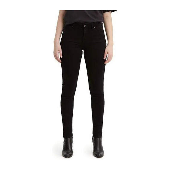 Pantalon Dama 711 Negro Cintura Alta