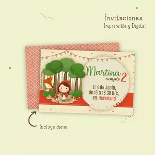 Kit Imprimible Deco Caperucita Roja. Original Milla Antü