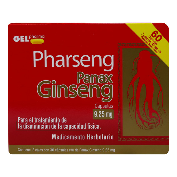 Pharseng Panax Ginseng 60 Capsulas 9.25 Mg Medicamento Herbo