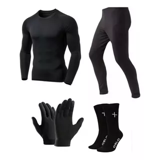 Equipo Termico Remera Calza Medias 1ra Piel Guantes Frio Pro