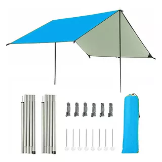 Barraca Camping Tela Toldo Tenda Gazebo Tecido, 210d Oxford Cor Azul