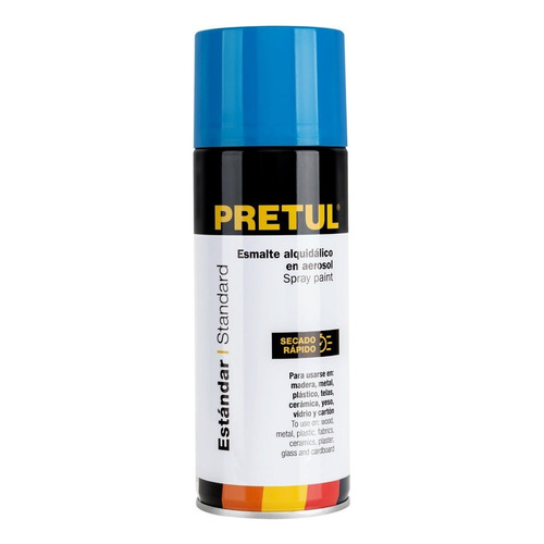 Pintura En Aerosol Bote Esbelto 400 Ml Pretul Secado Rapido Color Azul Holandés