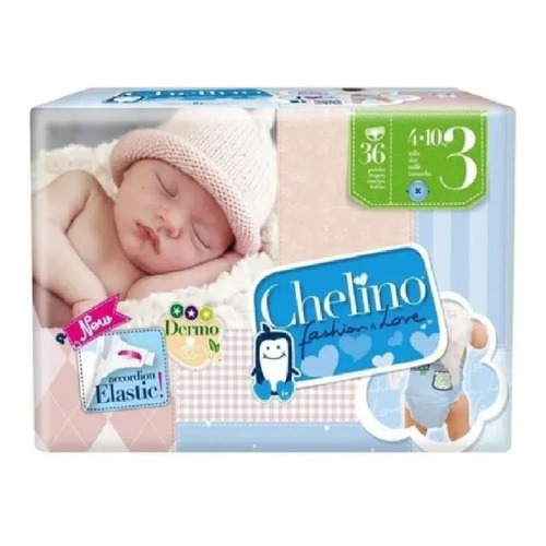 Pañales Chelino Love Talle 3 De 4 A 10 Kg M Doble Absorción