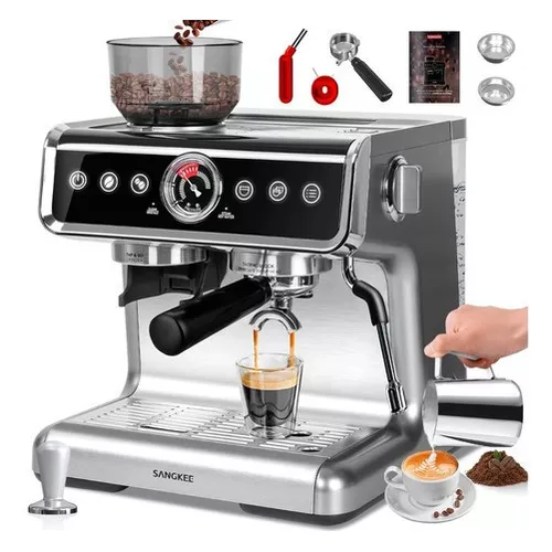 Cafetera Espresso Capuchino Sangkee Caf-021-1606 Color Negro Cápsulas