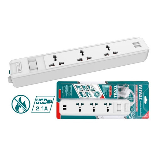 Alargador Zapatilla Multiuso 3 Salidas + 2 Usb 3m Total