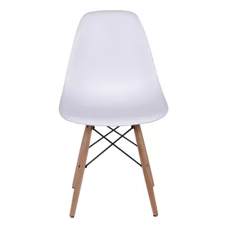 Cadeira De Jantar Boxbit Dkr Eames Base Madera, Estrutura De Cor  Branco, 1 Unidade