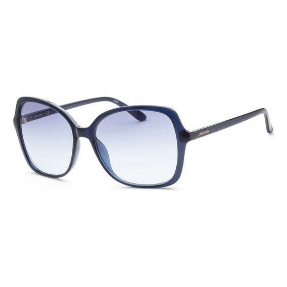 Calvin Klein - Lentes De Sol Ck19561s-410 Para Mujer Lente Azul Varilla Marrón Armazón Marrón