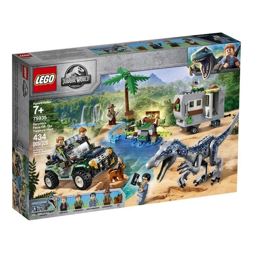 Set de construcción Lego Jurassic World Baryonyx face-off: the treasure hunt 434 piezas  en  caja