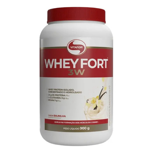 suplemento alimentar Whey Fort 3W Baunilha 900g Vitafor