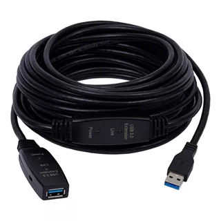 Cabo Extensor Usb Versão 3.0 Amplificado Ativo 10 Metros Cor Preto