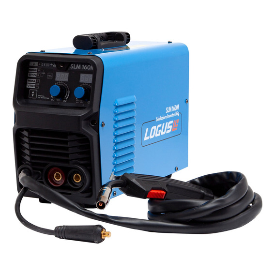 Soldadora Electrica Inverter Logus Mig Electrodo Slm160 Color Azul Frecuencia 50