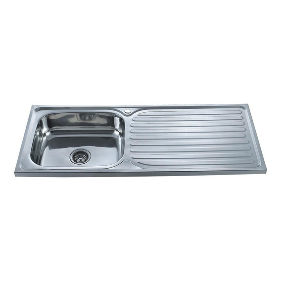 Mesada Con Pileta Izquierda Simple 120x50x17 Acero Inox