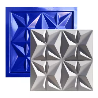 Forma 3d De Gesso Abs Azul Cullinans 30x30cm- Envio Imediato