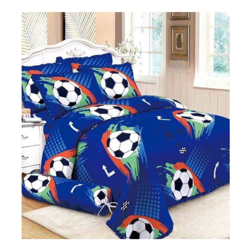 Cubrecama Quilt Infantil Liviano 1.5 Pza +funda 50x70 Niño Fútbol