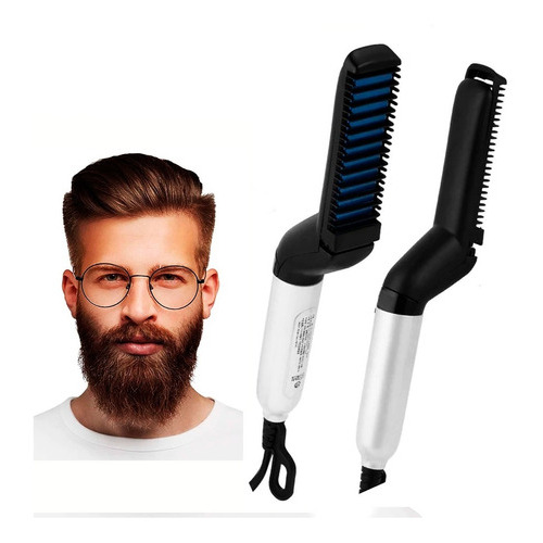 Plancha Peinadora Alisadora Para Hombre De Cabello Y Barba Color Negro