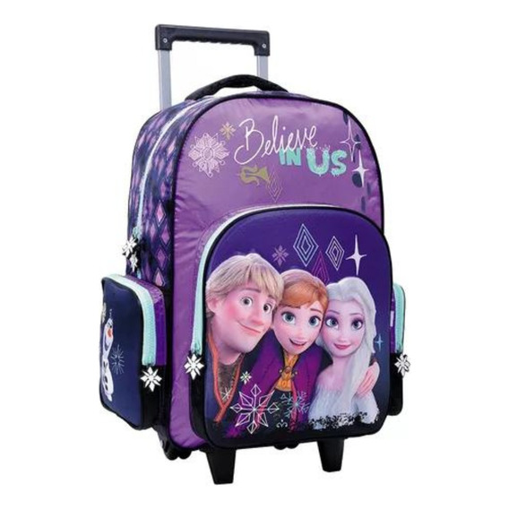 Mochila Carrito Espalda Frozen Believe 18 Pulgadas Escolar