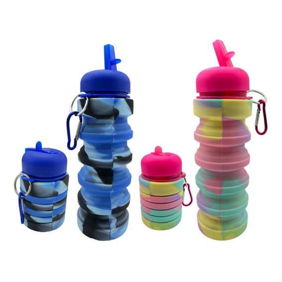 Botella Deportiva Silicona Plegable Colgable Super Original