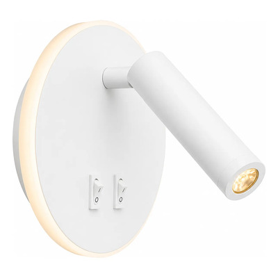 Aplique Cabecera Con Tecla Circular Focus Blanco Luz Desing Blanco