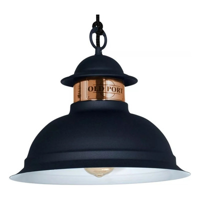 Colgante Vintage Old Negro Cobre Calidad Apto Led Vig