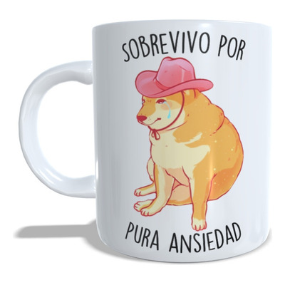 Caneca Sobrevivo Por Pura Ansiedad Meme Mia Colucci Rbd