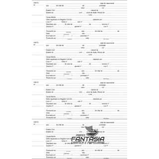 Registro De Óbitos 200 Folhas - Modelo 2 (papelfantasia)