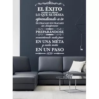 Vinil Decorativo Para Pared Frases Letras El Éxito Consiste