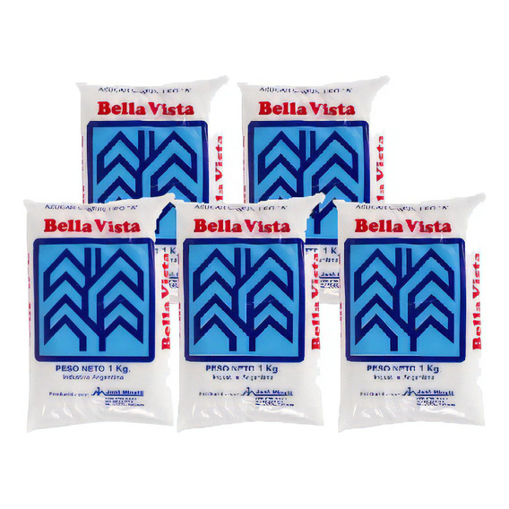 Bolsa De Azucar Comun Tipo A Bella Vista 1kg Pack X5