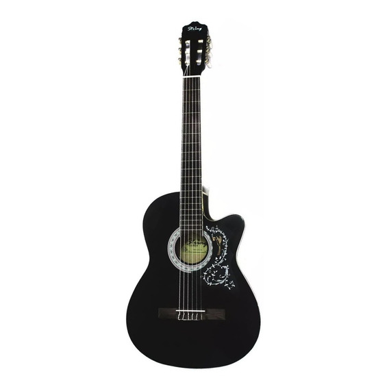 Guitarra Acustica Importada Negra Naylon