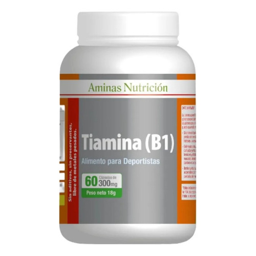 Vitamina B1 Tiamina Pura 60cap 300mg Aminas