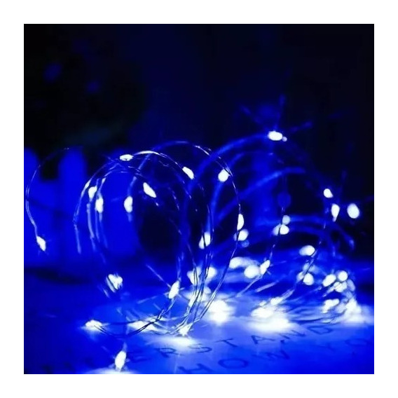 Guirnalda 30 Luces Led Alambre A Pilas Multicolor 3m Navidad Luces Azul
