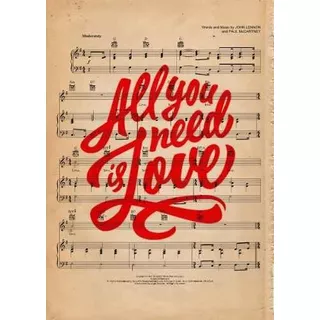 Cuadro All You Need Is Love Beatles Decorativo 40 X 60 Cm