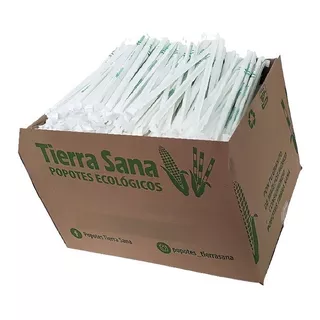 2 Mil Popotes Biodegradables 25cm Tierra Sana Hecho Con Maíz