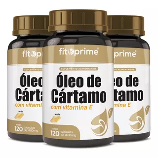 Kit 3 Óleo De Cártamo 1000mg Com Vitamina E 120 Cápsulas