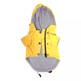 Chubasquero Impermeable Amarillo Forrado Para Perro