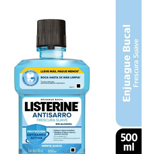 Enjuague Bucal Listerine antisarro Frescura Suave 500ml 