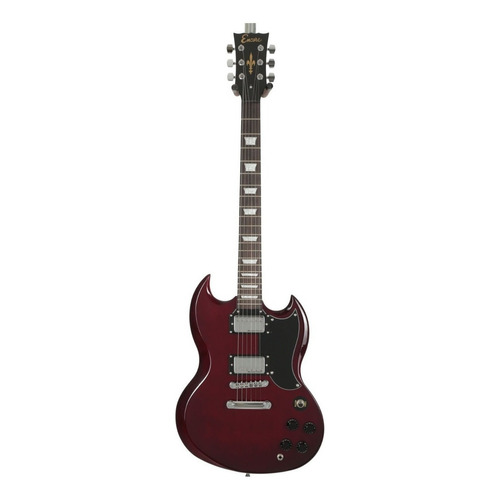 Guitarra eléctrica Encore Blaster Series E69 double-cutaway de tilo cherry red con diapasón de palo de rosa