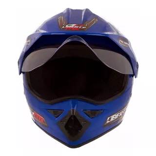 Capacete Para Moto Trial Pro Tork Liberty Mx Pro Vision A Cor Azul Desenho Solid Tamanho Do Capacete 58