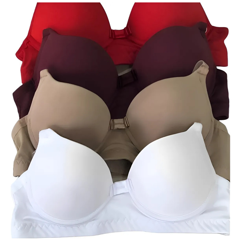 Kit 4 Sutiãs Com Bojo Alça Reforçada Cores Lisas Revenda Kit 4 Sutiãs Com Bojo Alça Reforçada Cores Lisas Revenda