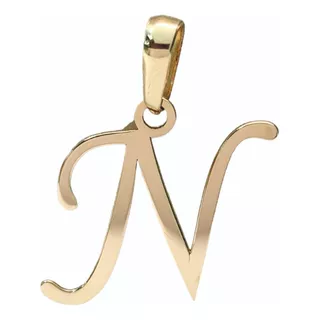 Dije Inicial Letra N Oro 14k Tamaño 2 Cm + Cadena De Regalo