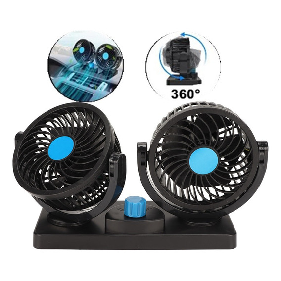 360 Grados Doble Ventilador Para Auto Carro Coche 12v