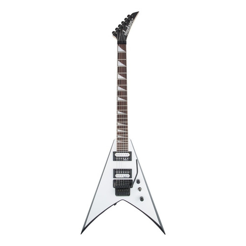 Guitarra eléctrica Jackson JS Series King V JS32 de álamo white with black bevels brillante con diapasón de amaranto