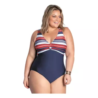 Maiô Feminino Praia E Piscina Com Tira Frontal Decote Em V