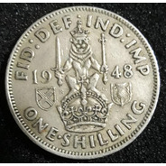Moeda One Shilling Ano 1948 Reino Unido