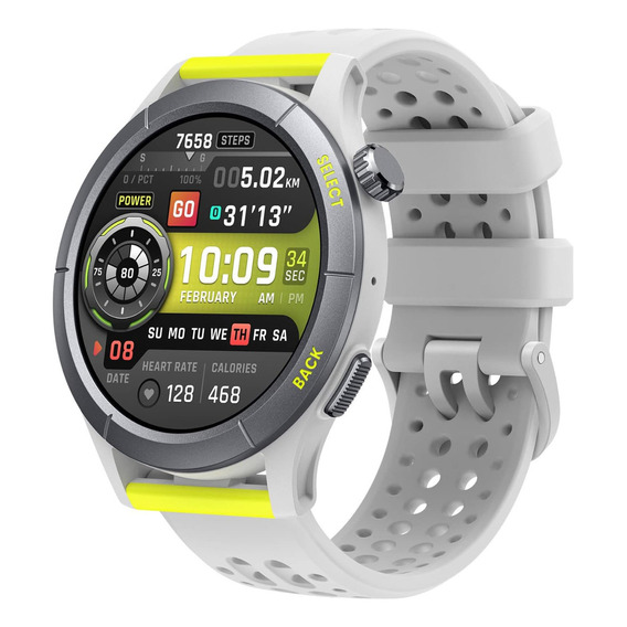 Reloj inteligente Amazfit Cheetah Round A2294 con funda GPS/Bluetooth, color gris y blanco