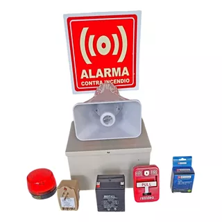 Alarma De Incendio Manual Set Completo Protección Civil